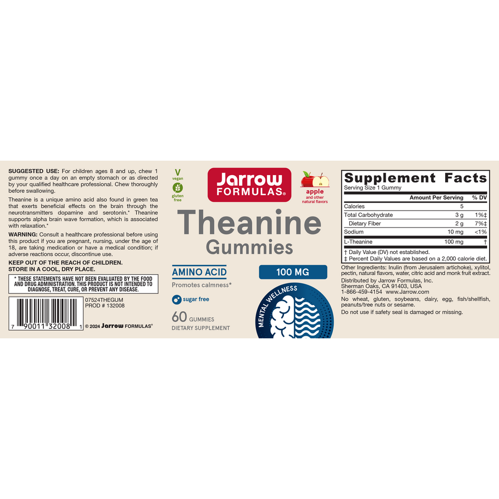 Product image for Theanine Gummies 100mg.