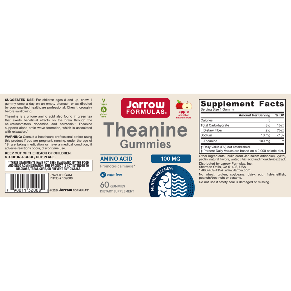 Product image for Theanine Gummies 100mg.
