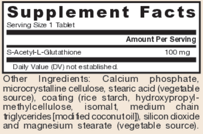 s-acetyl glutathione vs l-glutathione 100mg, Detox, Skin + Antioxidant, 60 Capsules S-Acetyl L-Glutathione food supplement molecule.