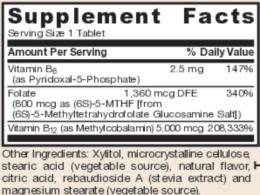 Product image for Methyl B-12 &amp; Methyl Folate Cherry.