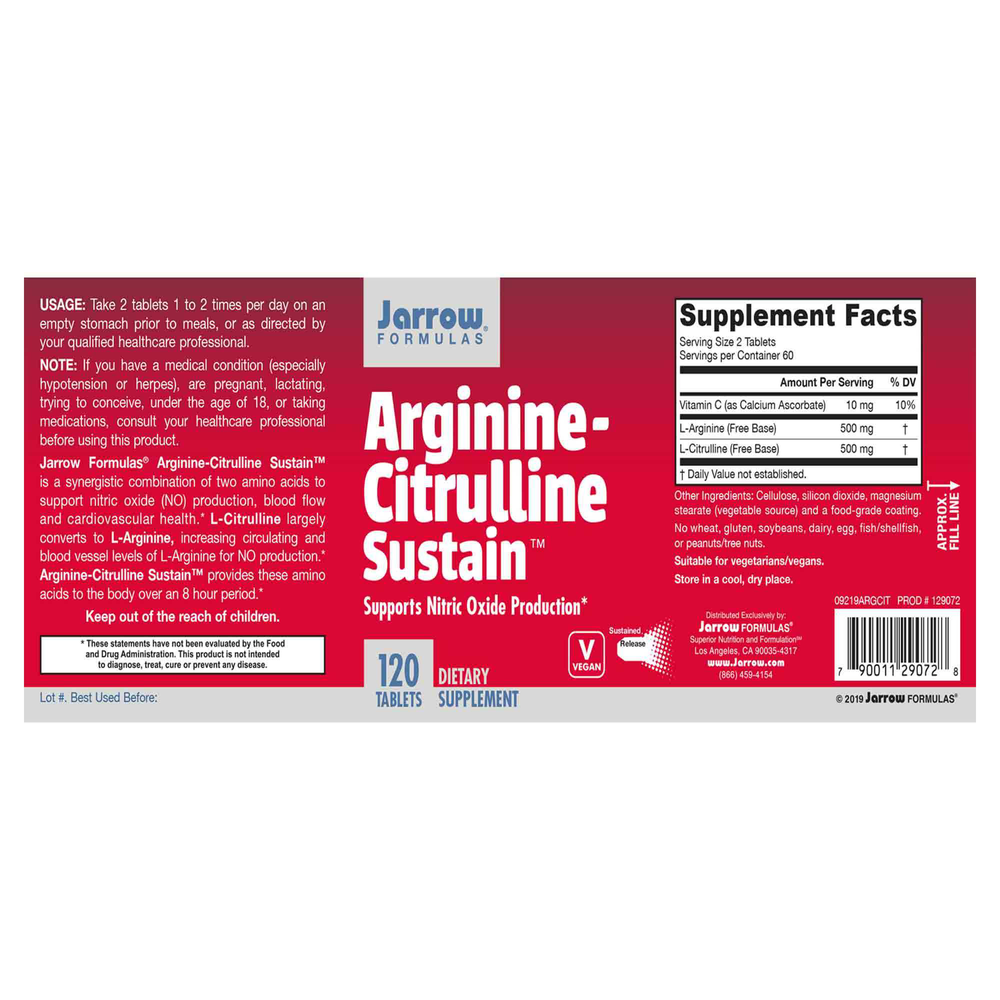 Product image for Arginine-Citrulline Sustain.