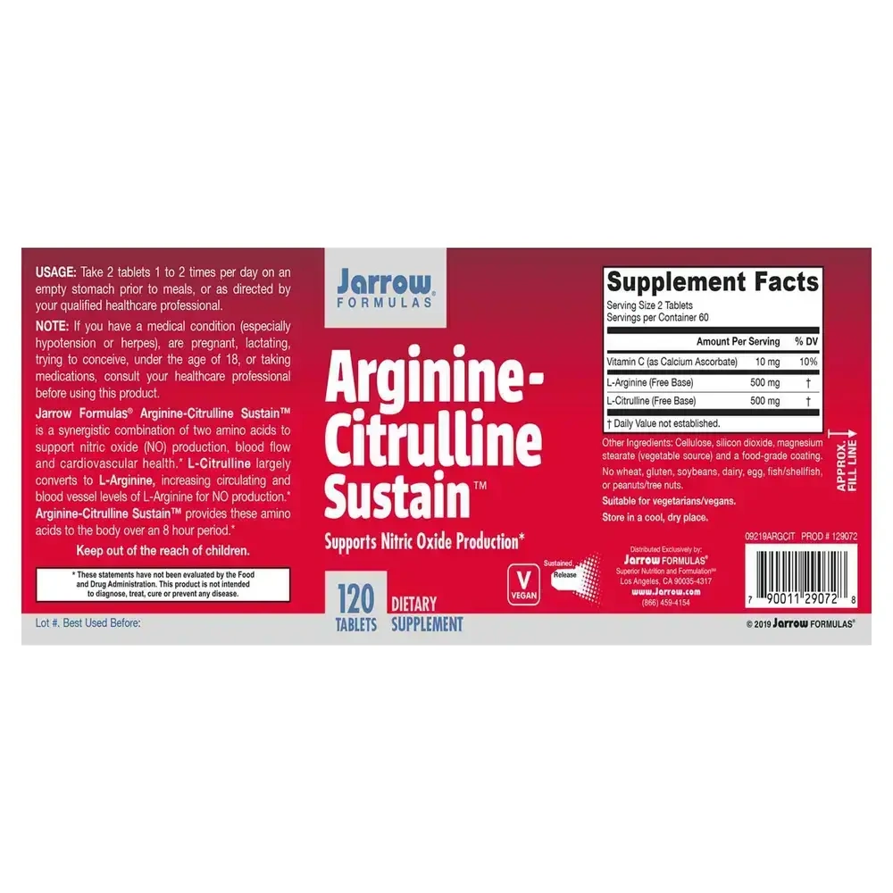 Product image for Arginine-Citrulline Sustain.