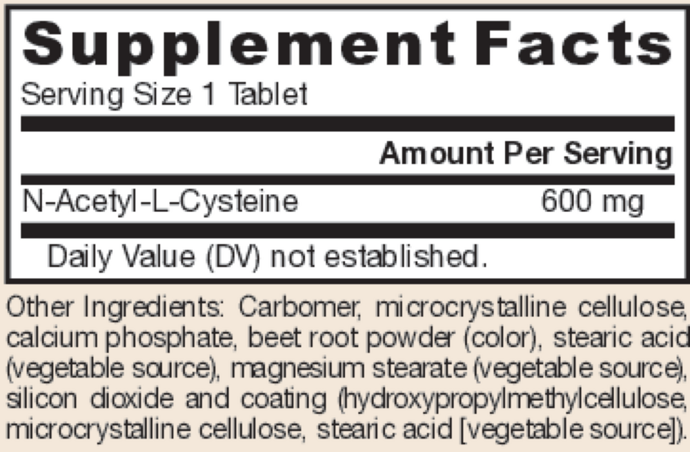 Product image for N-A-C Sustain 600mg.