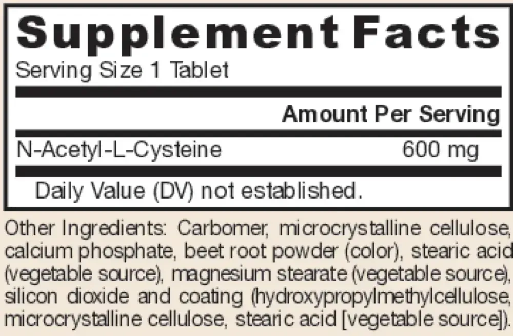 Product image for N-A-C Sustain 600mg.