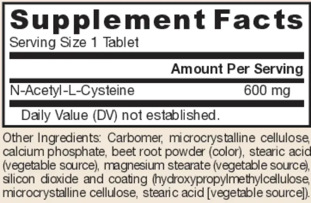 Product image for N-A-C Sustain 600mg.