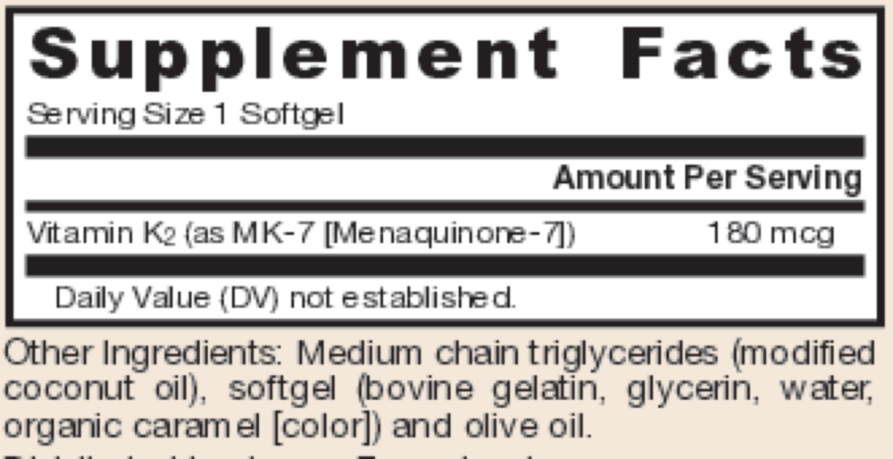 Product image for MK-7 180mcg.