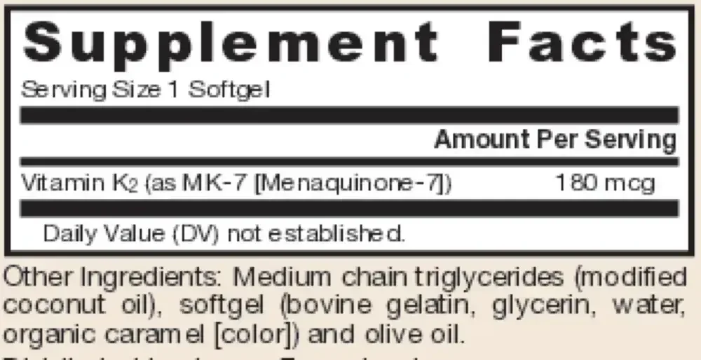 Product image for MK-7 180mcg.
