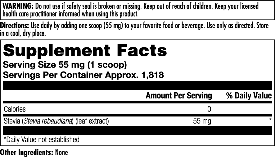 Product image for Sure Stevia Extract.
