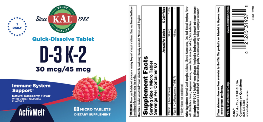 Product image for D3 &amp; K2 ActivMelt Raspberry.