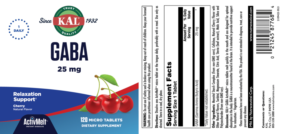 Product image for GABA 25 mg Cherry.