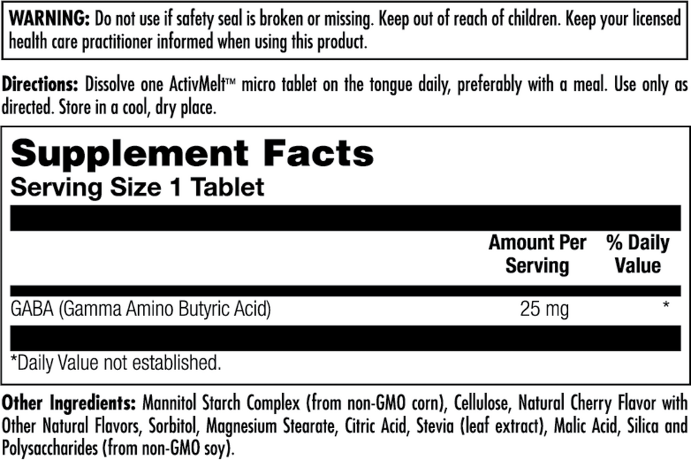 Product image for GABA 25 mg Cherry.