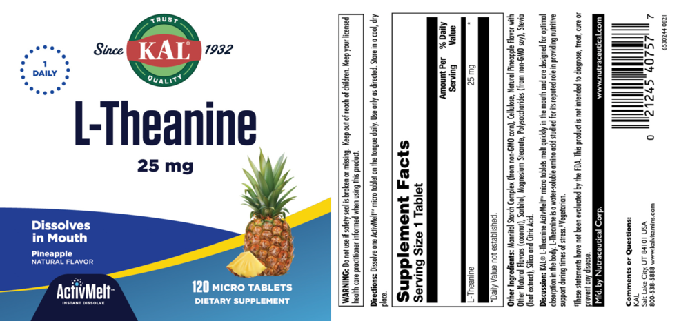 Product image for L-Theanine 25 mg Pineapple.