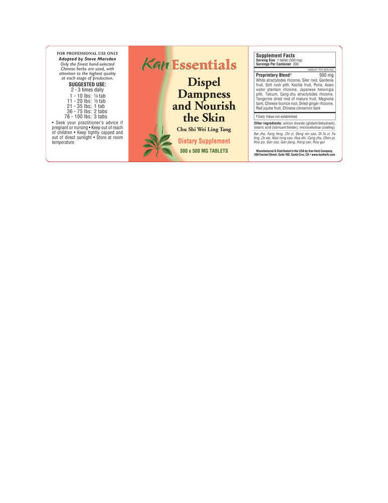 Product image for Dispel Dampness and Nourish the Skin.