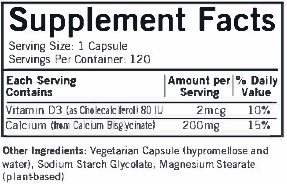Product image for Calcium 200mg.