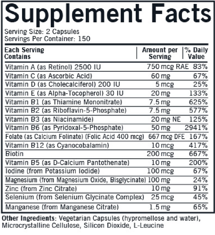 Product image for Nu-Thera® w/50 mg P-5-P Capsules -Hypoallergenic.