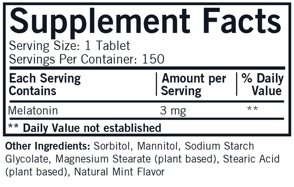 Product image for Melatonin 3mg.