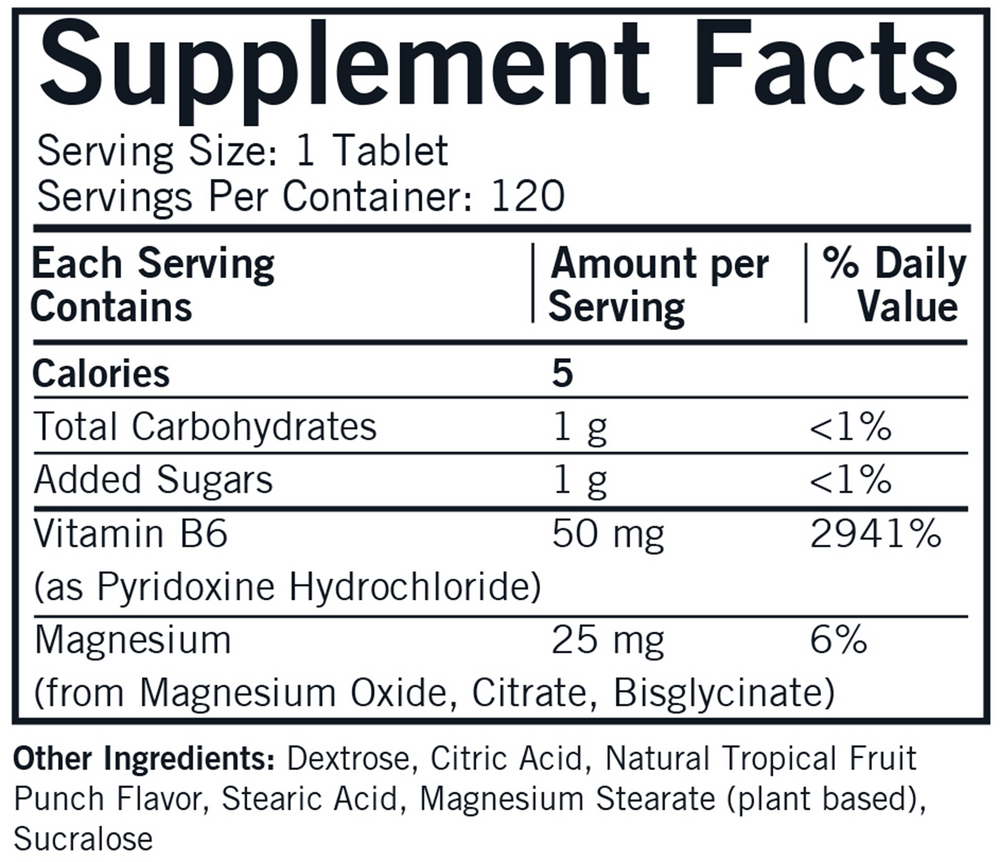 Product image for B-6/Magnesium Vitamin/Mineral Chewable Wafer.