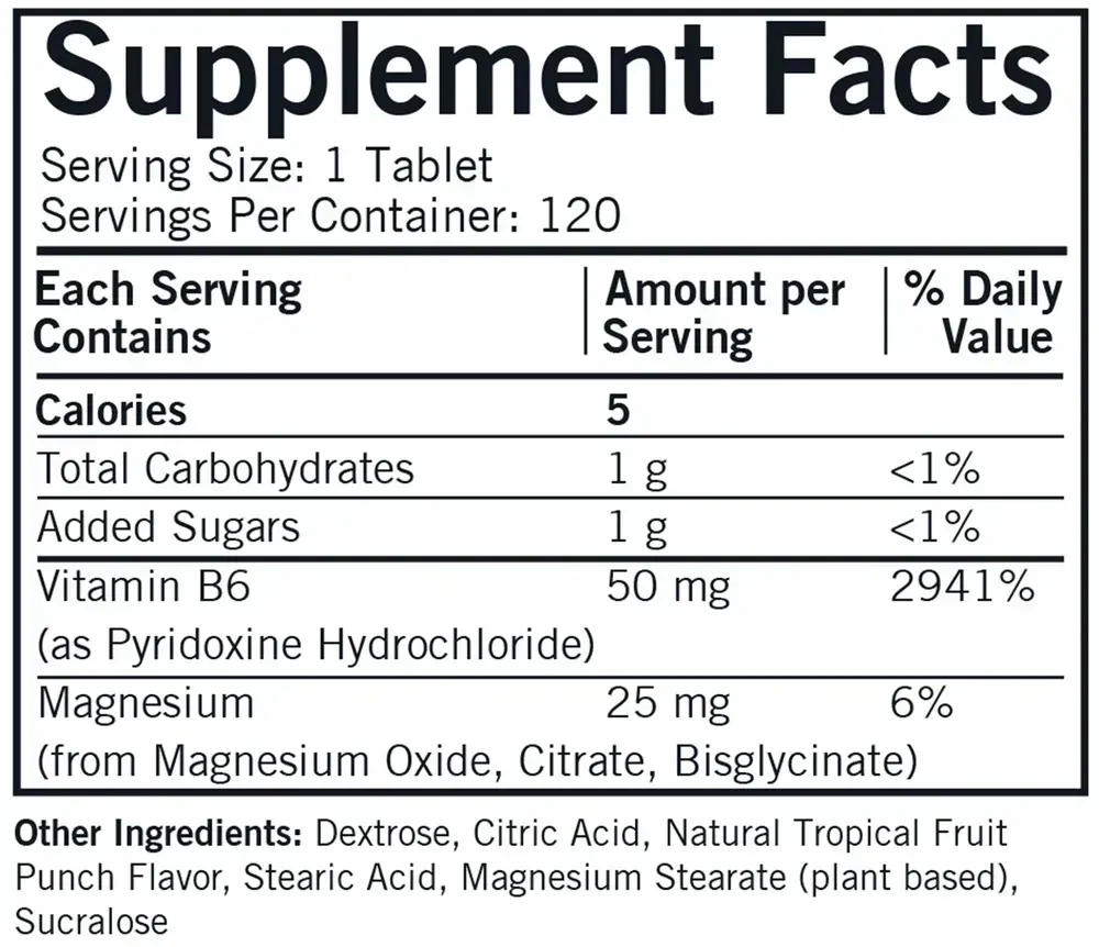 Product image for B-6/Magnesium Vitamin/Mineral Chewable Wafer.