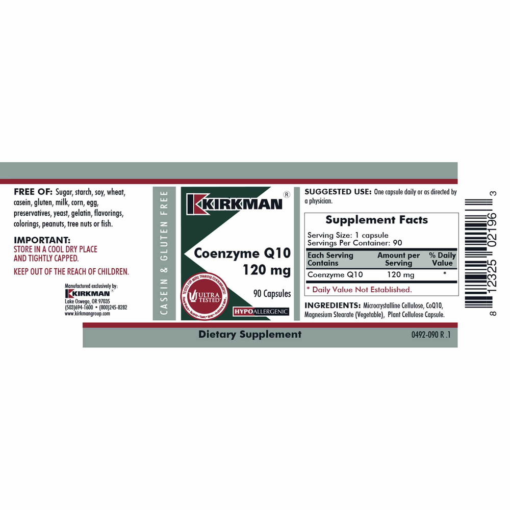 Product image for Coenzyme Q10 120 mg Capsules- Hypoallergenic.