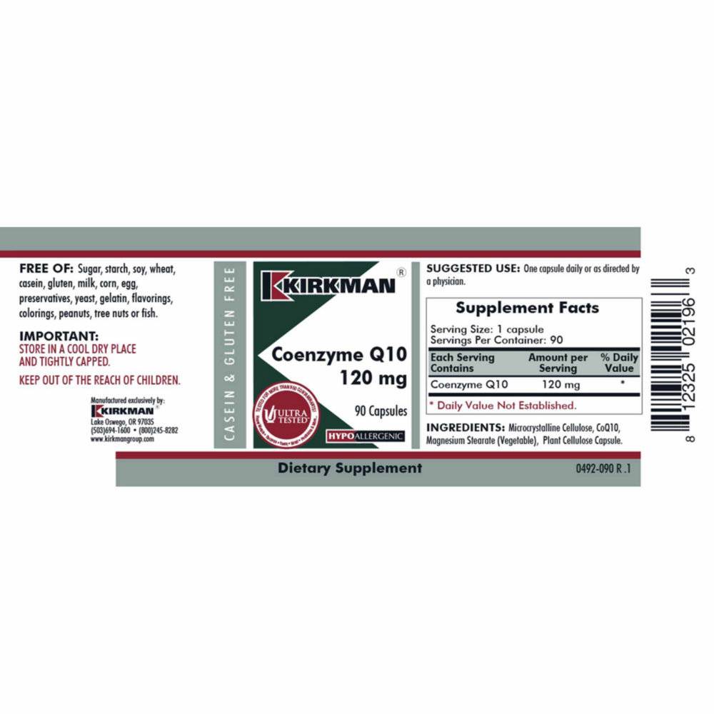 Product image for Coenzyme Q10 120 mg Capsules- Hypoallergenic.