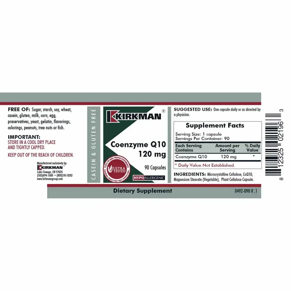 Product image for Coenzyme Q10 120 mg Capsules- Hypoallergenic.