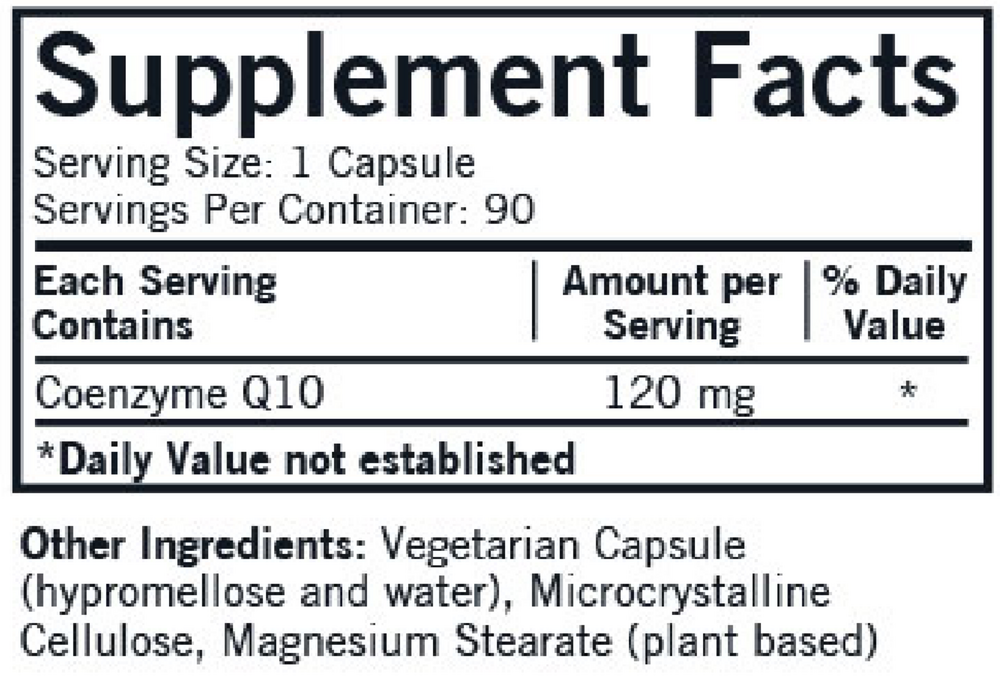 Product image for Coenzyme Q10 120 mg Capsules- Hypoallergenic.