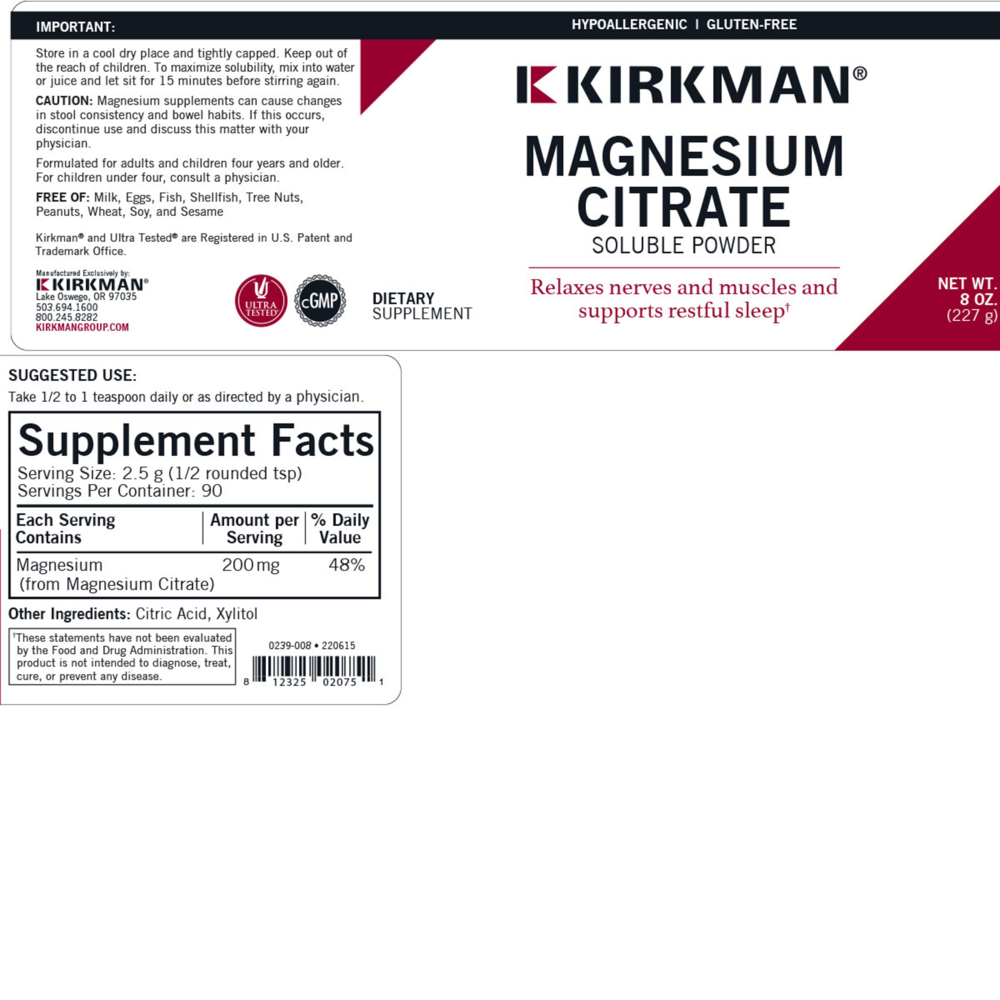 Product image for Magnesium Citrate Soluble Powder.