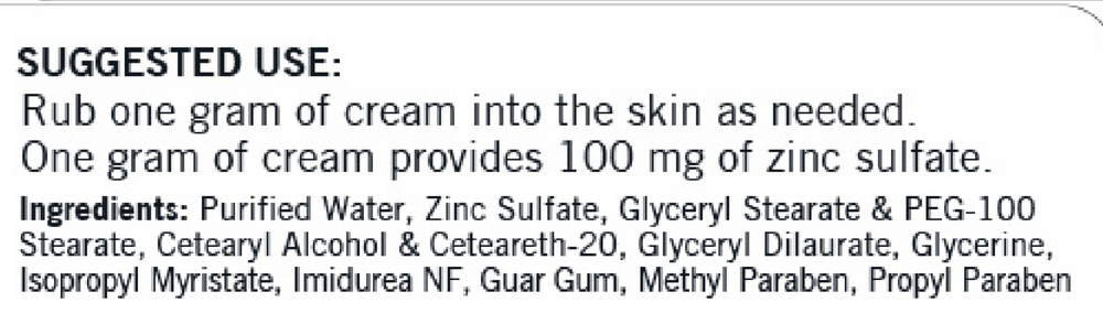Product image for Zinc Sulfate Topical Cream.