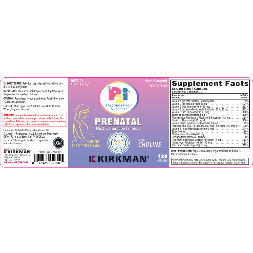 Product image for P2i Prenatal with Choline Next Generation Formula.