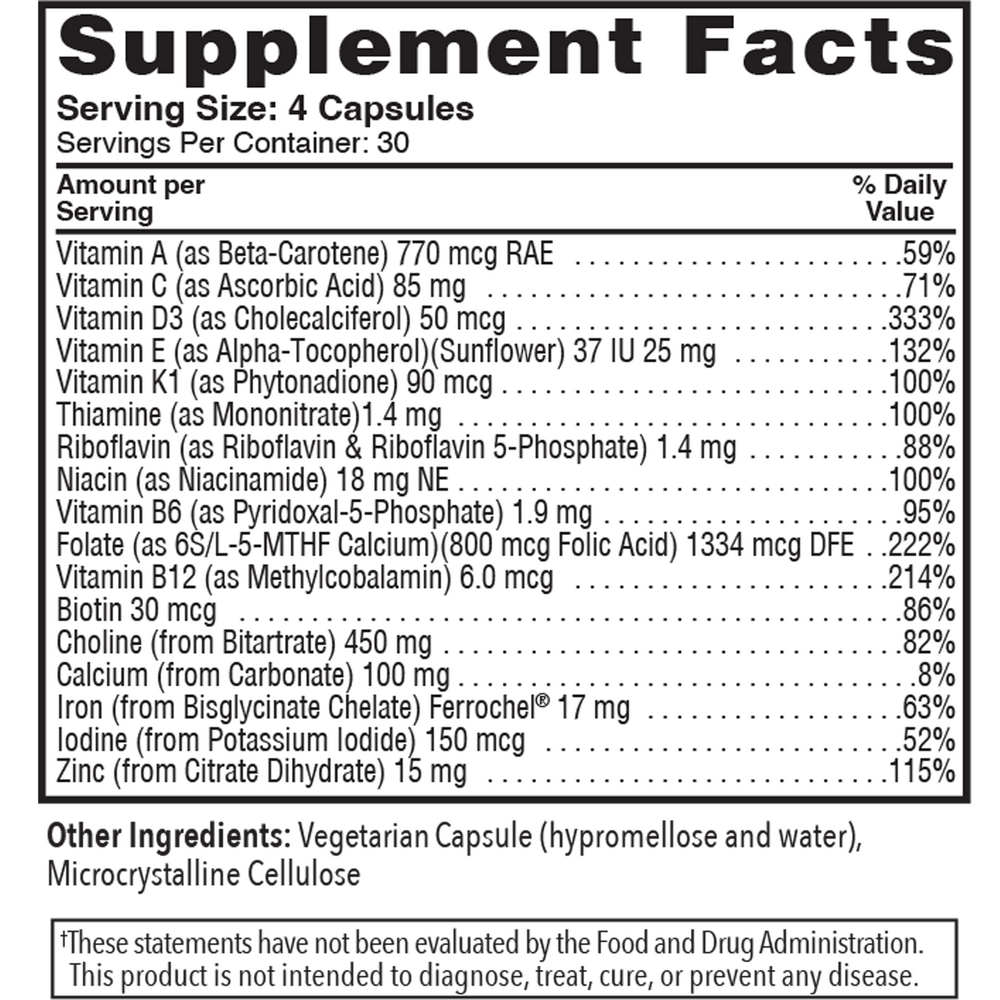 Product image for P2i Prenatal with Choline Next Generation Formula.