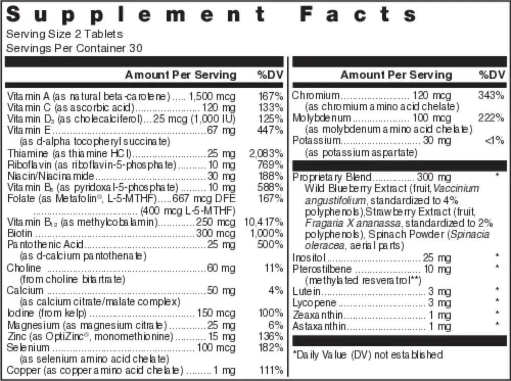 Product image for Klean Multivitamin.