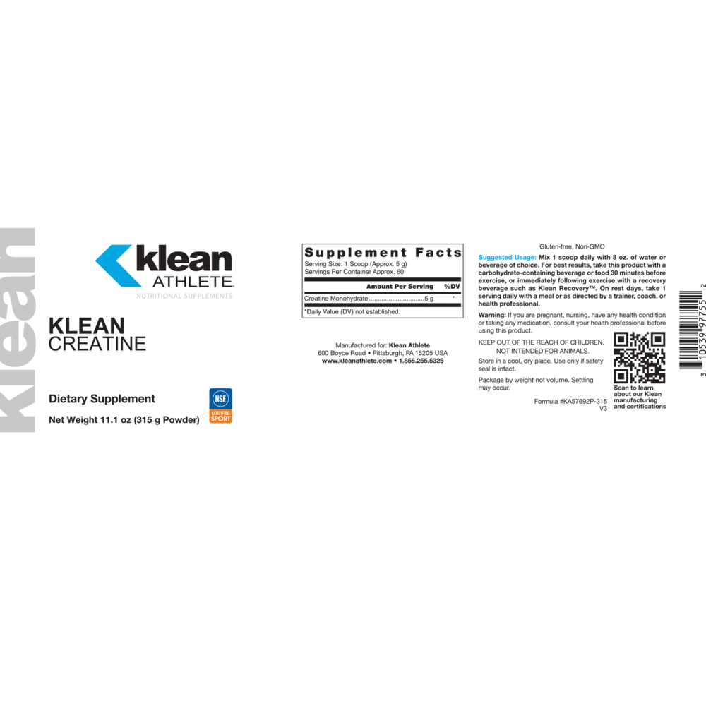 Product image for Klean Creatine.