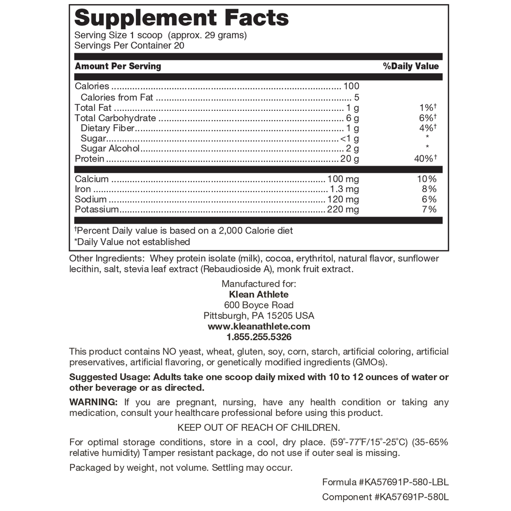 Product image for Klean Isolate (Natural Chocolate Flavor).