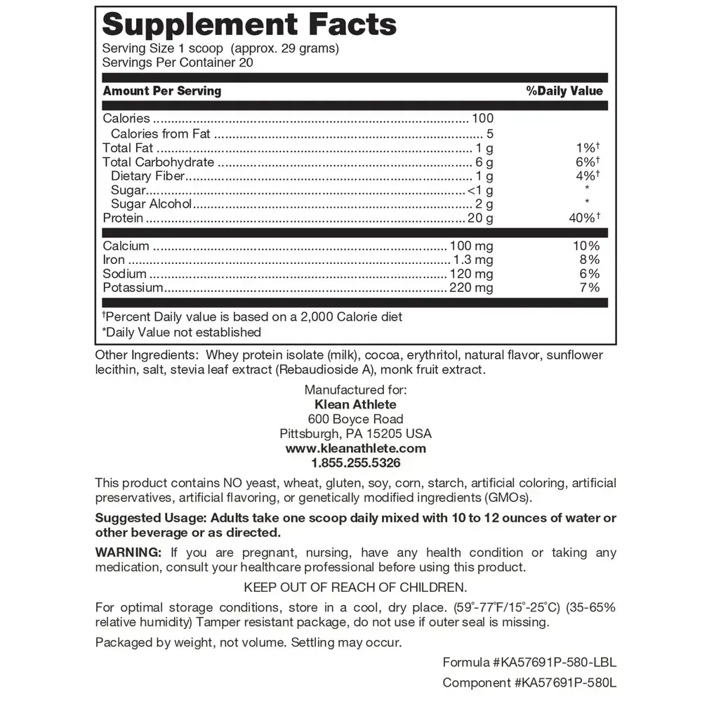 Product image for Klean Isolate (Natural Chocolate Flavor).