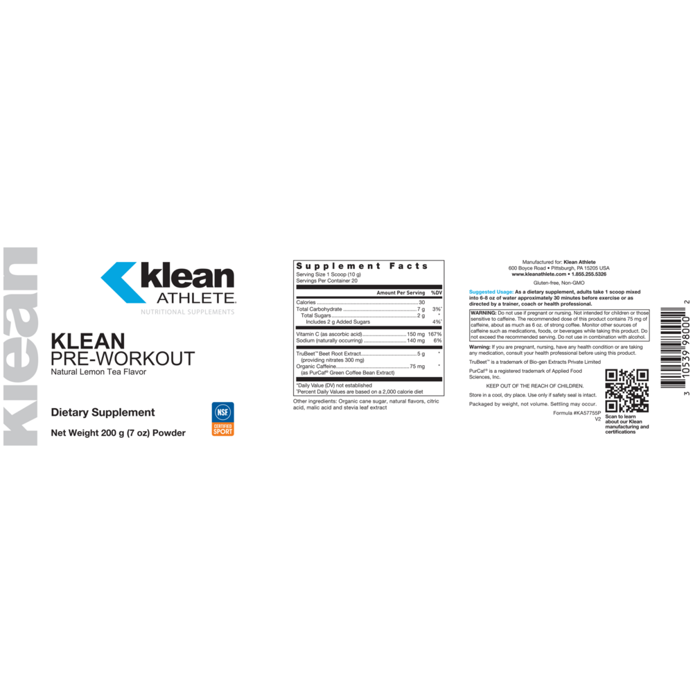 Product image for Klean Pre-Workout.