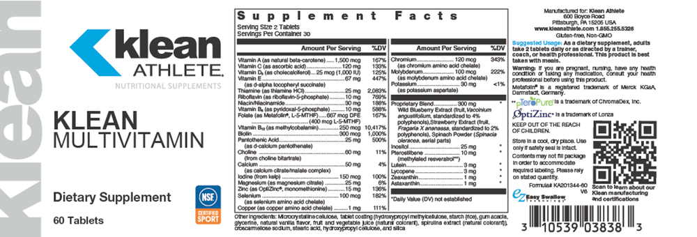 Product image for Klean Multivitamin (California Only).