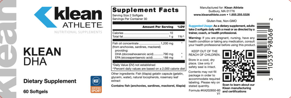 Product image for Klean DHA.