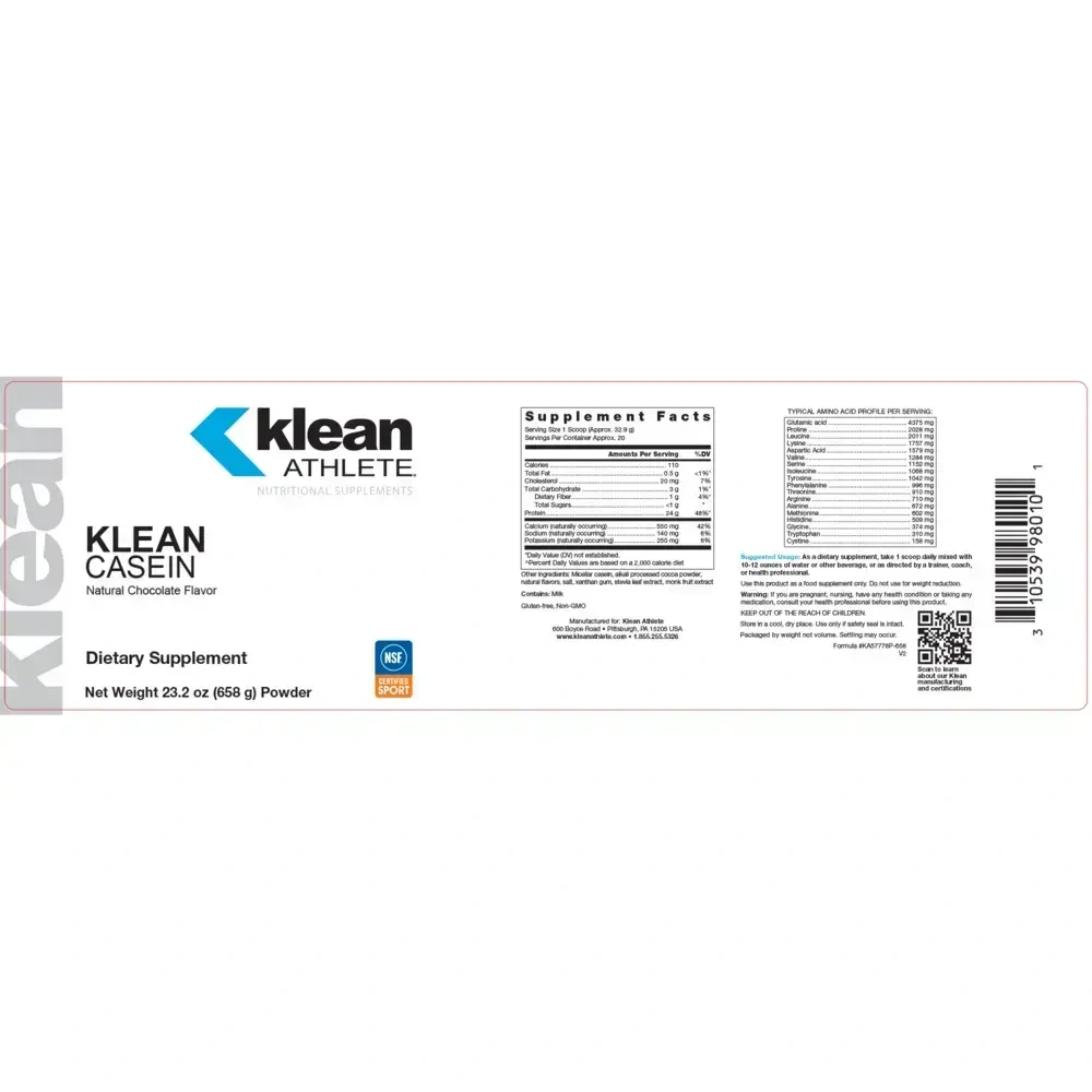 Product image for Klean Casein Protein - Natural Chocolate Flavor (California Only).