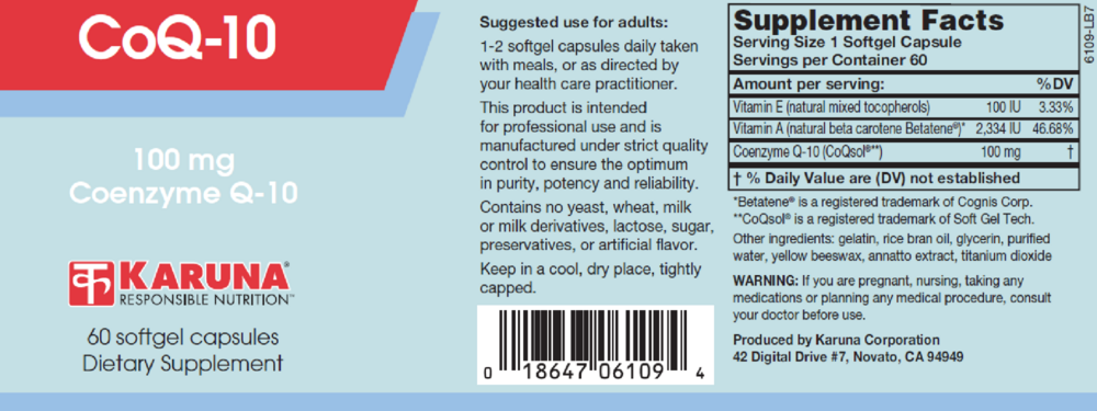 Product image for CoQ-10 100mg.