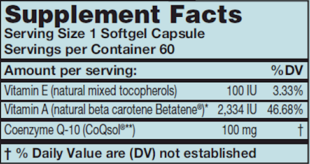 Product image for CoQ-10 100mg.