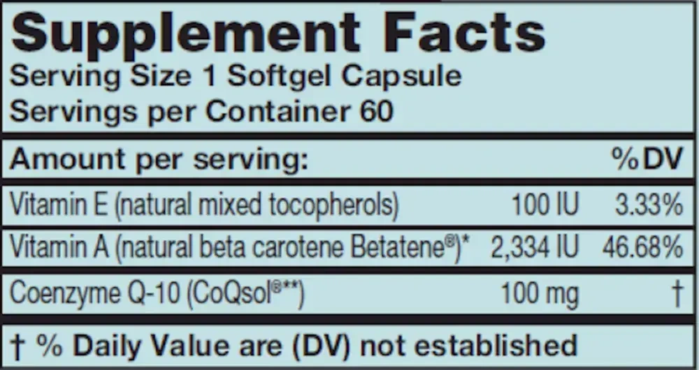 Product image for CoQ-10 100mg.