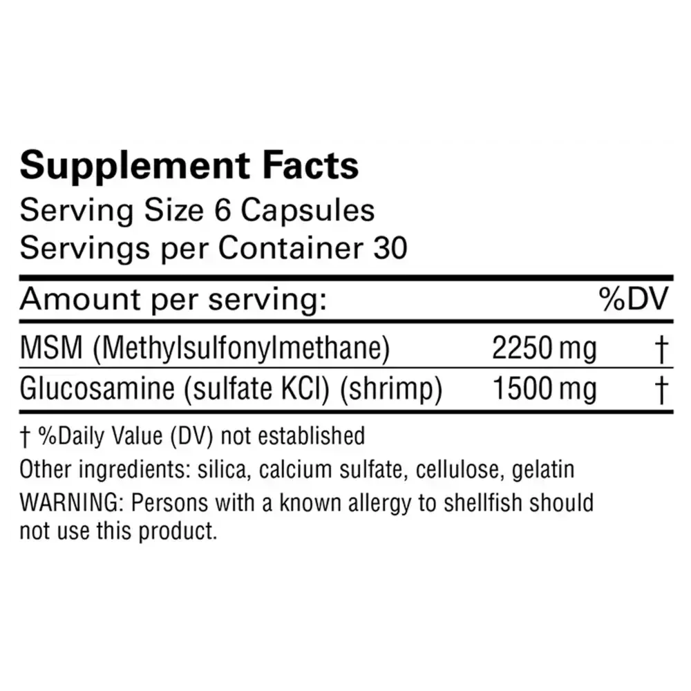 Product image for Glucosamine/MSM.