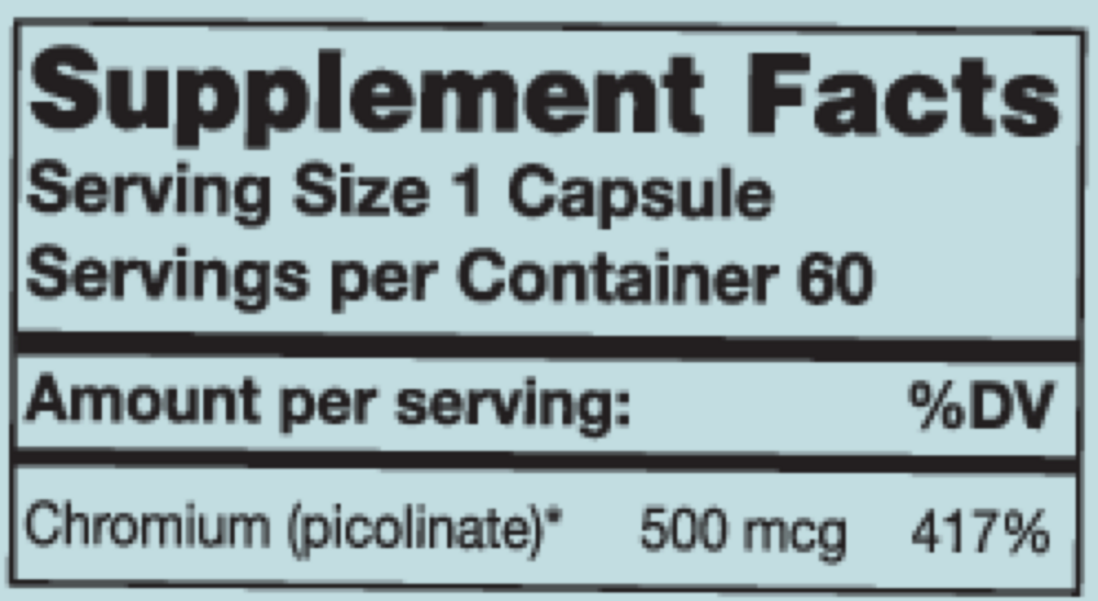 Product image for Chromium Picolinate.