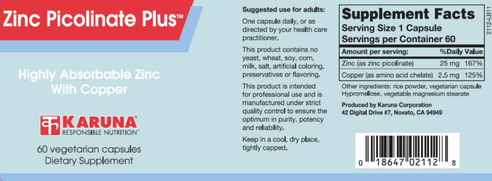 Product image for Zinc Picolinate Plus.