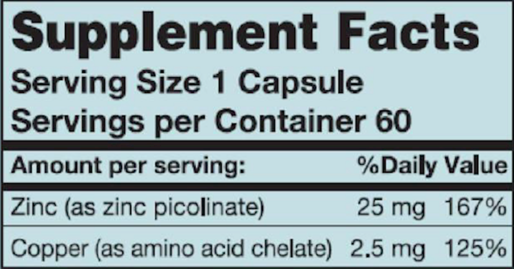 Product image for Zinc Picolinate Plus.