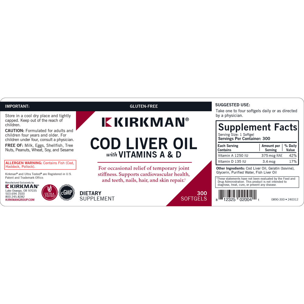Product image for Cod Liver Oil with Vitamins A and D.