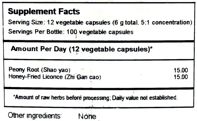 Product image for Shao Yao Gan Cao Tang Capsules.