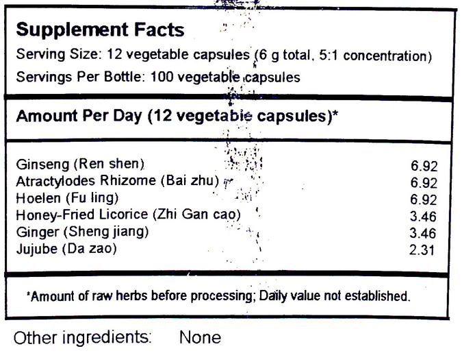 Product image for Si Jun Zi Tang Capsules.
