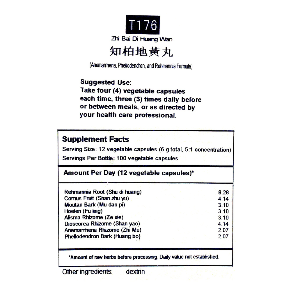 Product image for Zhi Bai Di Huang Wan Capsules.