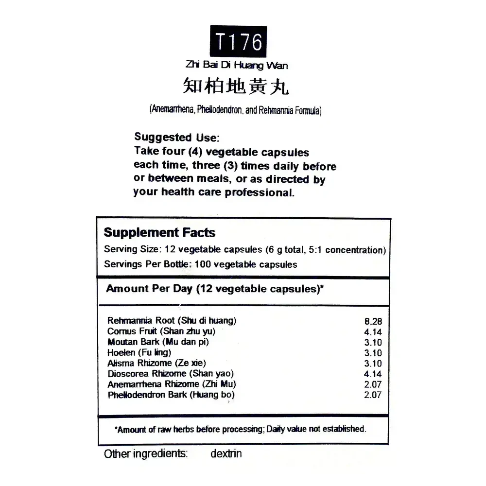 Product image for Zhi Bai Di Huang Wan Capsules.